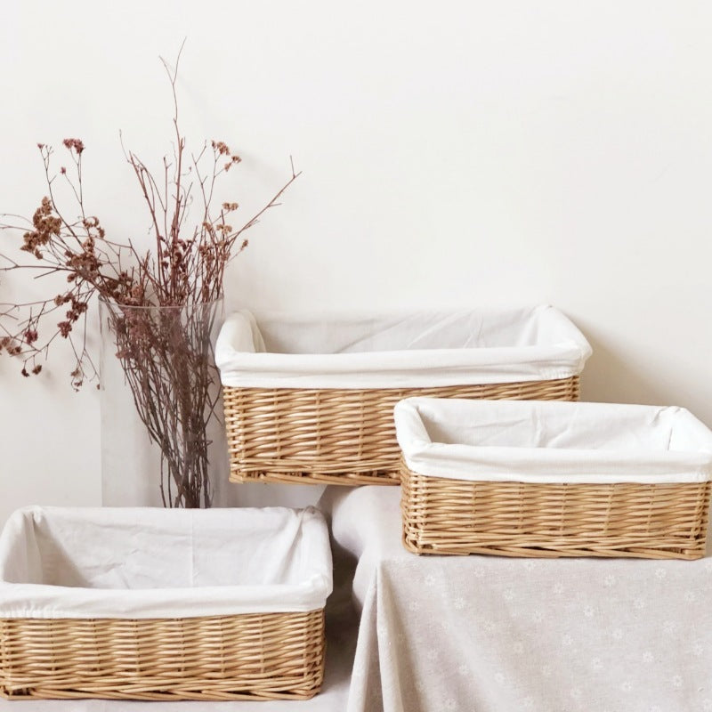 Desktop Debris Baskets Rattan Storage Basket