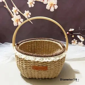Hemp Rope Hand-woven Finished Baskets Pastoral Retro Hand-woven Baskets